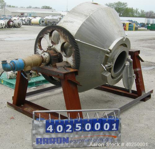 Used- Patterson Pump Company Double Cone Dryer, model 415, 29 cubic feet working capacity, 41.42 total, 316 stainless steel....