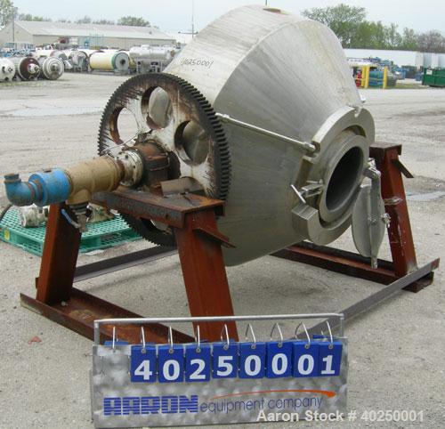 Used Patterson Pump Company Double Cone Dryer, model 415, 29 cubic feet working capacity, 41.42 total, 316 stainless steel. Internal rated FV/30 psi @ 350 degrees F, jacket rated 45 psi @ 350 degrees...