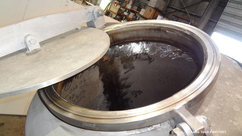 Used Patterson Industries Twin Shell Vacuum Dryer, 20 Cubic Feet, 304 Stainless Steel. Internal rated 2psig & Full Vacuum at 32 to 360 degrees F, jacket rated 15 psig at 32 to 360 degrees F. 18" Diam...