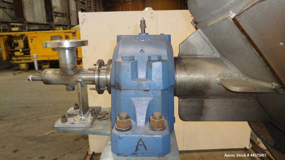 Used Patterson Industries Twin Shell Vacuum Dryer, 20 Cubic Feet, 304 Stainless Steel. Internal rated 2psig & Full Vacuum at 32 to 360 degrees F, jacket rated 15 psig at 32 to 360 degrees F. 18" Diam...