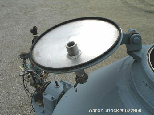 USED: Patterson Industries double cone vacuum dryer. Built in 1969.Stainless steel contact parts. Shell has a jacket rated for vacuum at300 deg F and 15 psig at 300 deg F. Top head thickness is 5/16"...