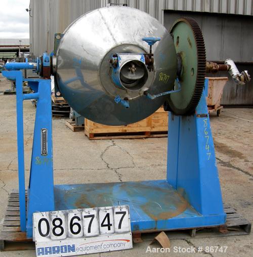 Used Patterson Industries Double Cone Vacuum Dryer, 8.7 Cubic Feet Working Capacity, 12.4 Total. 316 stainless steel. Internal rated FV at 300 Degrees F, carbon steel jacket rated 50 PSI at 300 Degre...