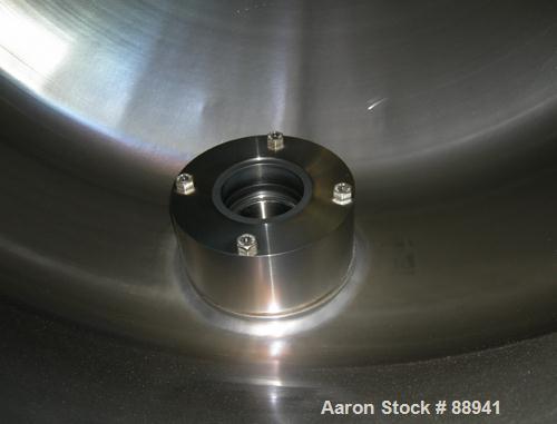 Used Patterson Pump Company Double Cone Vacuum Dryer, approximately 13.72 cubic feet working capacity, 316 stainless steel. 42" diameter x 12" straight side x 20" cones. Internal rated 25 psi at 275 ...