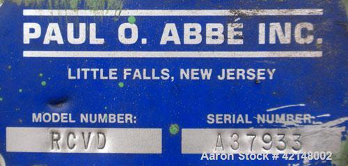 Used Stainless Steel Paul O Abbe Rota-Cone Vacuum Dryer, Model 108 RCVD