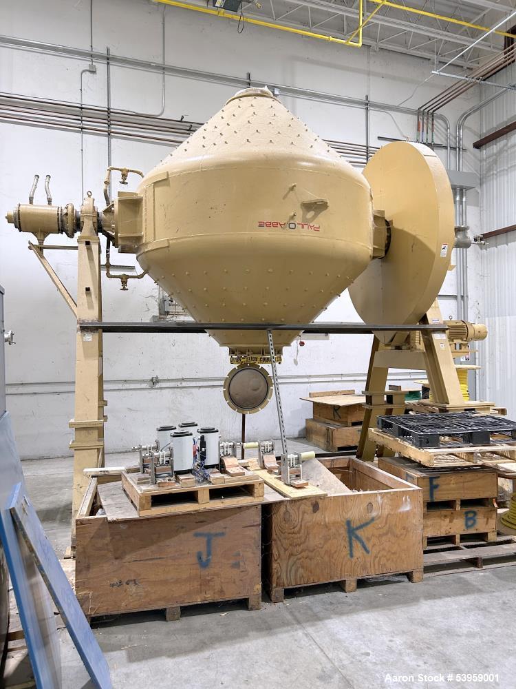Used Paul O Abbe Rota-Cone Vacuum Dryer, 240 Cu Ft Capacity – Model 108 RCVD, Stainless Steel, Fully Refurbished