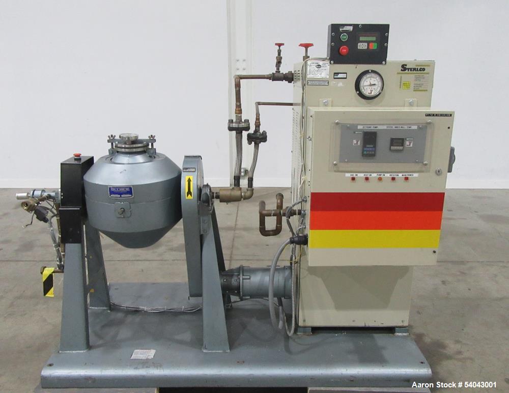 Used Paul O. Abbe 12" Rota-Cone Vacuum Dryer – 0.5 CuFt, T316 Stainless, Skid-Mounted with Sterlco Heater