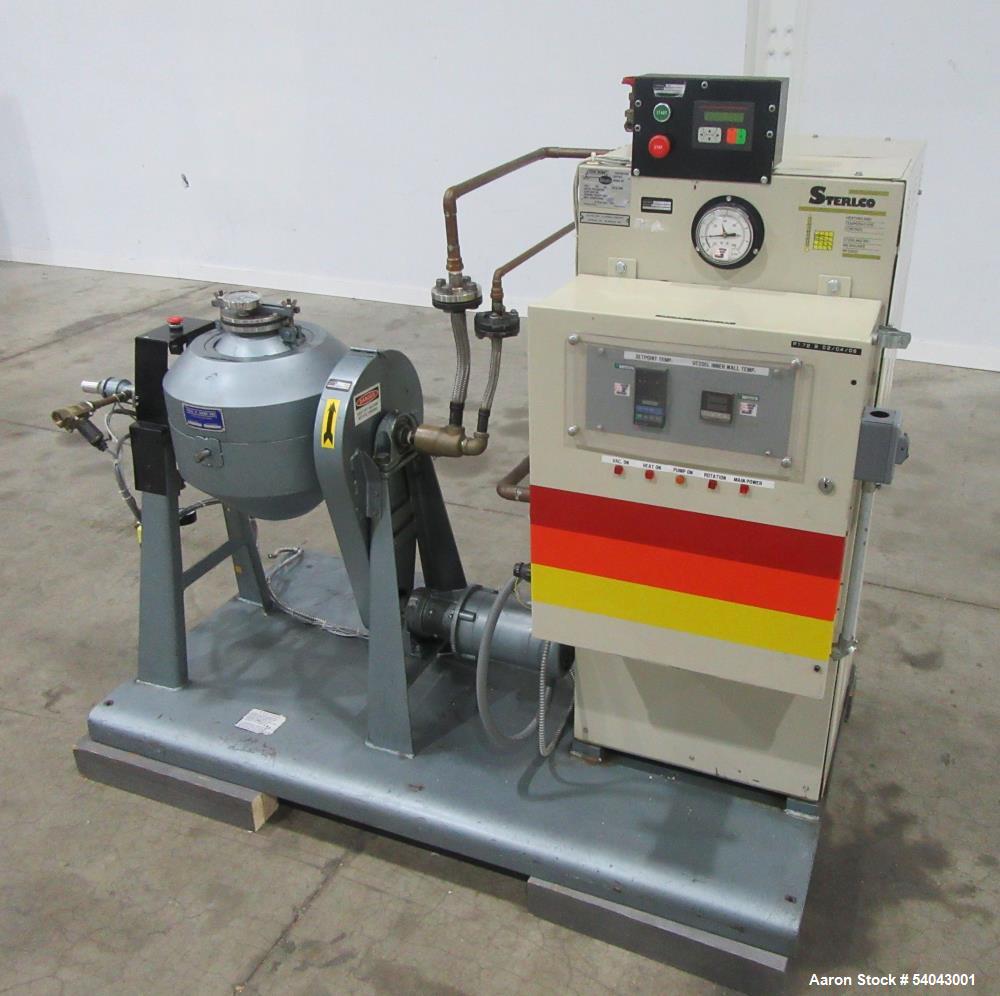 Used Paul O. Abbe 12" Rota-Cone Vacuum Dryer – 0.5 CuFt, T316 Stainless, Skid-Mounted with Sterlco Heater