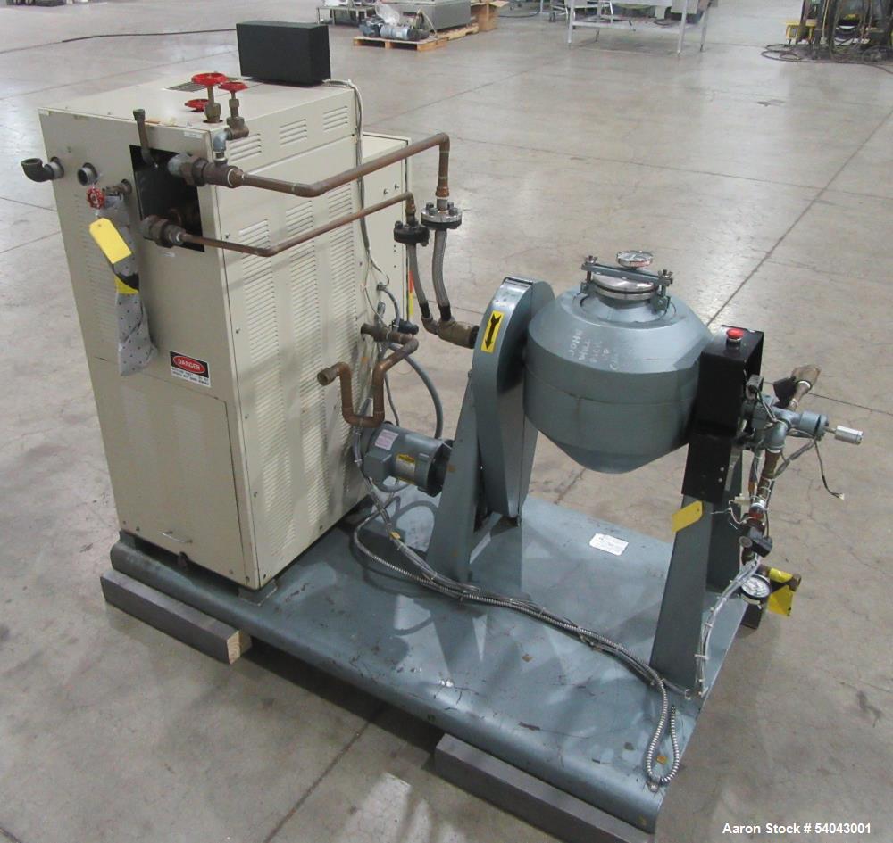 Used Paul O. Abbe 12" Rota-Cone Vacuum Dryer – 0.5 CuFt, T316 Stainless, Skid-Mounted with Sterlco Heater