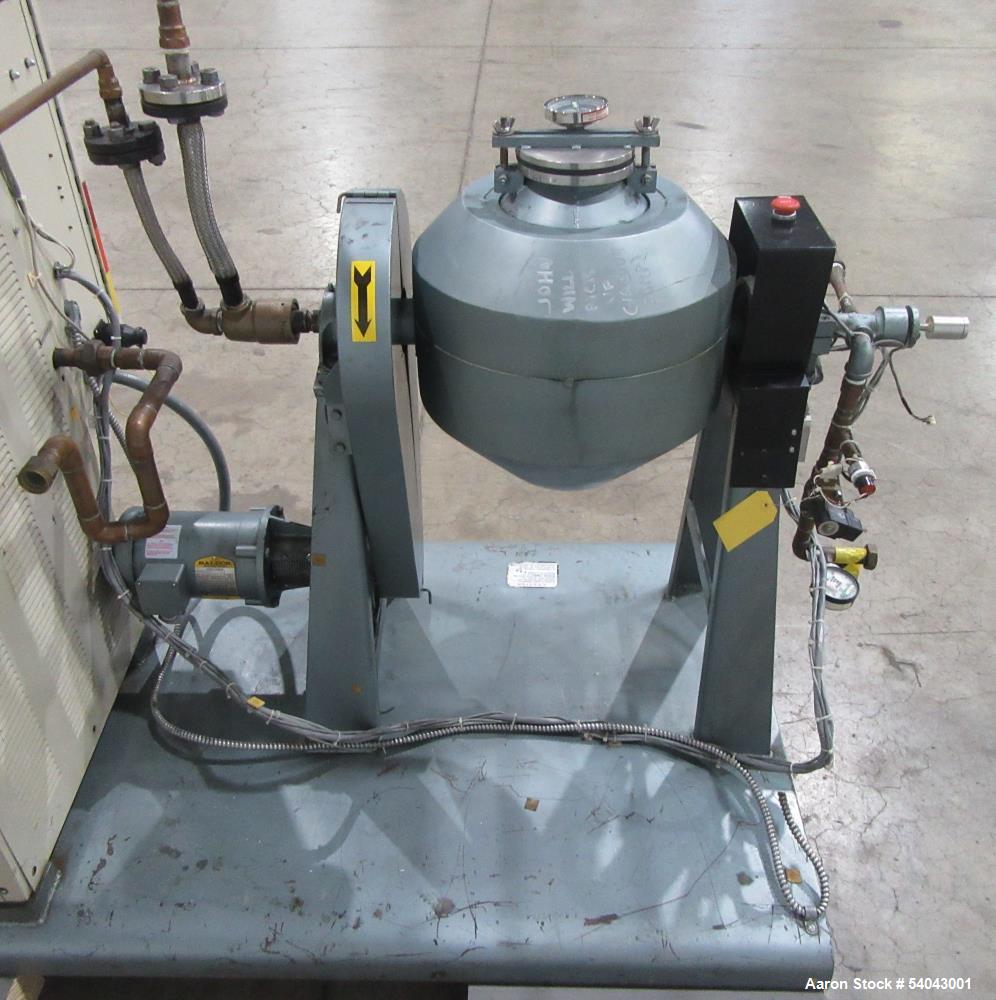 Used Paul O. Abbe 12" Rota-Cone Vacuum Dryer – 0.5 CuFt, T316 Stainless, Skid-Mounted with Sterlco Heater