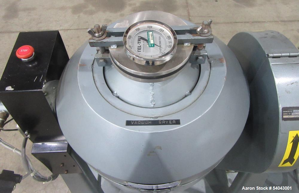 Used Paul O. Abbe 12" Rota-Cone Vacuum Dryer – 0.5 CuFt, T316 Stainless, Skid-Mounted with Sterlco Heater