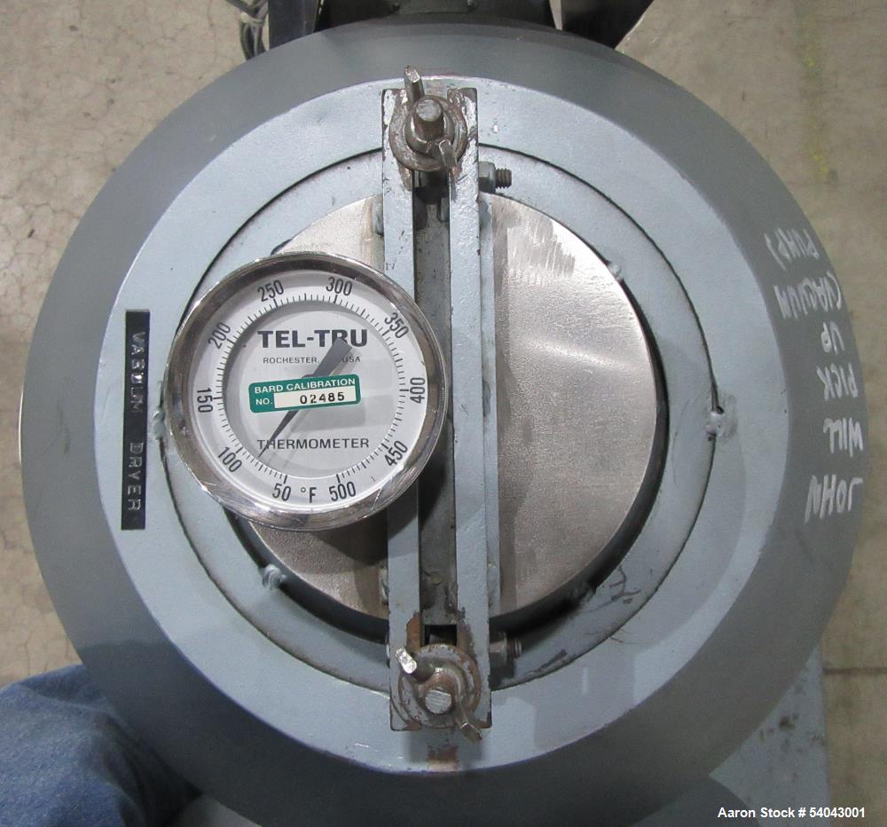Used Paul O. Abbe 12" Rota-Cone Vacuum Dryer – 0.5 CuFt, T316 Stainless, Skid-Mounted with Sterlco Heater