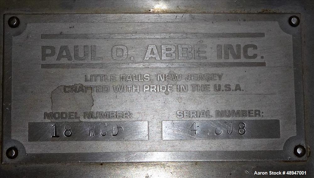 Used Used- Paul O. Abbe Rota-Cone Vacuum Dryer, Model 18RCVD.