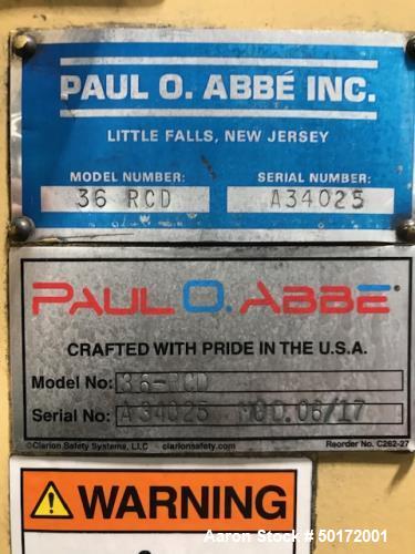 Used- Paul O. Abbe Model RCD-36 Rota-Cone Vacuum Dryer