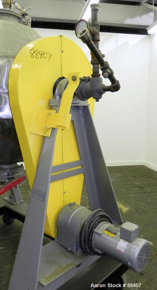 Used Paul O Abbe Rota-Cone Vacuum Dryer, Model 36RCD. 8.1 Cubic feet working capacity, 13.5 total, 316 stainless steel. Internal rated FV to 14.7 psi at 450 degrees F, jacket rated 14.7 psi at 450 de...