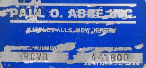 Used Stainless Steel Paul O Abbe Rota-Cone Vacuum Dryer, Model 84RCVD