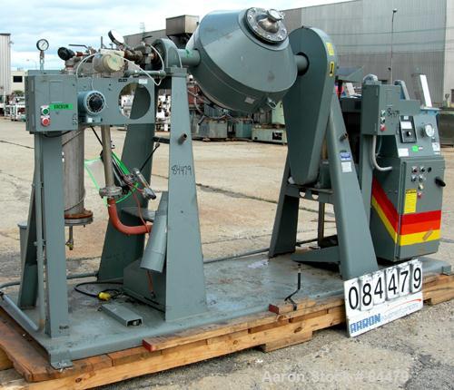 USED: Paul O Abbe Rota Cone vacuum dryer, model RCD, 2.5 cubic feet working capacity, 4.2 total. 304 stainless steel. Internal rated F/V, carbon steel jacket rated 14 psi. 24" diameter x 6" straight ...