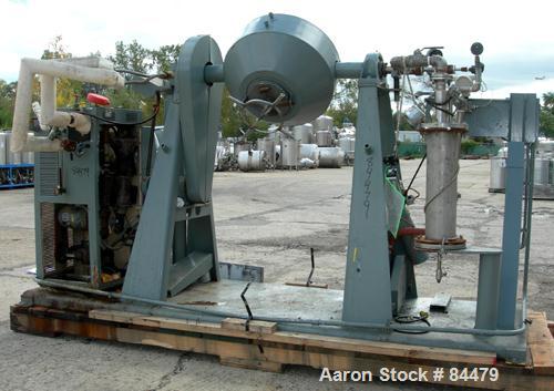 USED: Paul O Abbe Rota Cone vacuum dryer, model RCD, 2.5 cubic feet working capacity, 4.2 total. 304 stainless steel. Internal rated F/V, carbon steel jacket rated 14 psi. 24" diameter x 6" straight ...