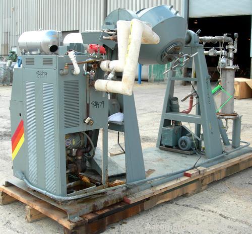USED: Paul O Abbe Rota Cone vacuum dryer, model RCD, 2.5 cubic feet working capacity, 4.2 total. 304 stainless steel. Internal rated F/V, carbon steel jacket rated 14 psi. 24" diameter x 6" straight ...