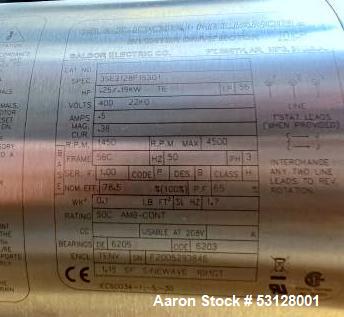 Unused Paul O. Abbe Model RCVD 1.1 Sanitary Rota-Cone Vacuum Dryer – 1.7 Cu. Ft.