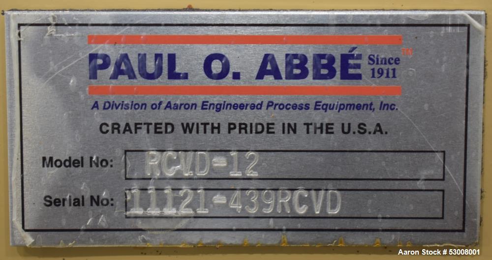 Used Paul O Abbe RCVD-12 Rota-Cone Vacuum Dryer – 304 Stainless Steel