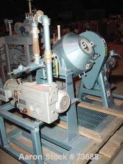 Used Paul O Abbe Rota-Cone Vacuum Dryer, Model RCVD-12, (.3) cubic feet working capacity, (.7) total. Internal teflon coated. Internal rated FVat 250 deg F, jacket rated 14.7 psi at 250 deg F. 12" di...