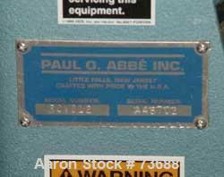 Used Paul O Abbe Rota-Cone Vacuum Dryer, Model RCVD-12, (.3) cubic feet working capacity, (.7) total. Internal teflon coated. Internal rated FVat 250 deg F, jacket rated 14.7 psi at 250 deg F. 12" di...