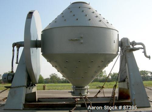 USED: Paul O Abbe Rota Cone vacuum dryer, model RCVD-84, 114 cubic feet working capacity, 172 total, 304 stainless steel. Internal rated F/V, carbon steel jacket rated 14.7 psi. 84" diameter x 26" st...