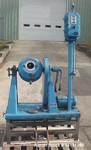Used Paul O Abbe Double Cone Vacuum Dryer, Model 9RCVD, Stainless Steel. .14 cubic foot working capacity, .2 cubic foot total. Jacketed shell with a 3 1/2" charge port. Driven by a 1/3 hp, 3/60/208-2...