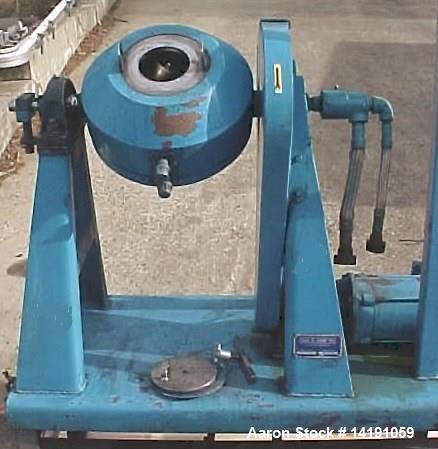 Used Paul O Abbe Double Cone Vacuum Dryer, Model 9RCVD, Stainless Steel. .14 cubic foot working capacity, .2 cubic foot total. Jacketed shell with a 3 1/2" charge port. Driven by a 1/3 hp, 3/60/208-2...