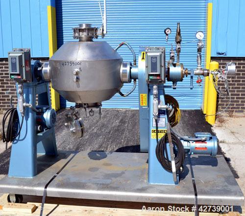 Used Paul O. Abbe Rota-Cone Vacuum Dryer, Model RCVD18, Hastelloy C276. 1.28 Cubic feet working capacity (1.97 total). 180 Grit (#4) polished internal. 18’’ Diameter shell rated Full Vacuum to 14.7 p...