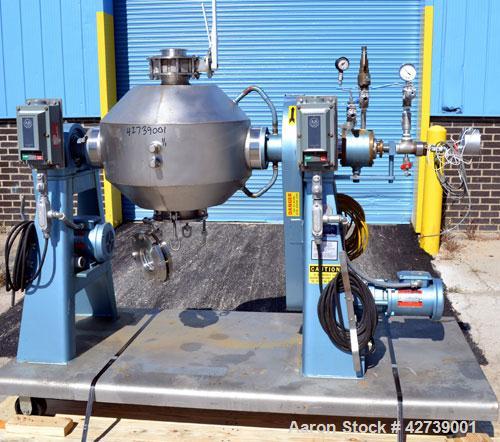 Used- Paul O. Abbe Rota-Cone Vacuum Dryer, Model RCVD18, Hastelloy C276. 1.28 Cubic feet working capacity (1.97 total). 180 ...