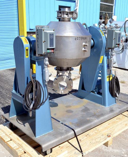 Used- Paul O. Abbe Rota-Cone Vacuum Dryer, Model RCVD18, Hastelloy C276. 1.28 Cubic feet working capacity (1.97 total). 180 ...