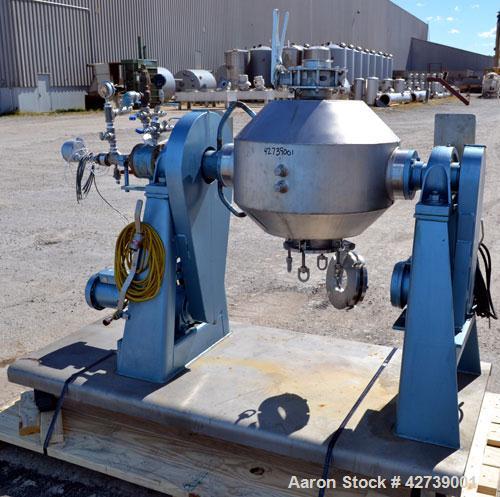Used Paul O. Abbe Rota-Cone Vacuum Dryer, Model RCVD18, Hastelloy C276. 1.28 Cubic feet working capacity (1.97 total). 180 Grit (#4) polished internal. 18’’ Diameter shell rated Full Vacuum to 14.7 p...
