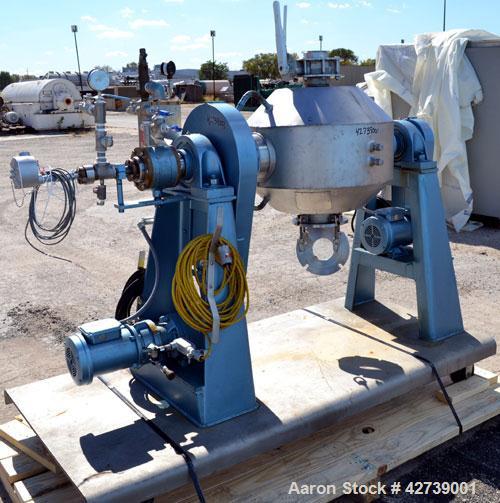 Used Paul O. Abbe Rota-Cone Vacuum Dryer, Model RCVD18, Hastelloy C276. 1.28 Cubic feet working capacity (1.97 total). 180 Grit (#4) polished internal. 18’’ Diameter shell rated Full Vacuum to 14.7 p...