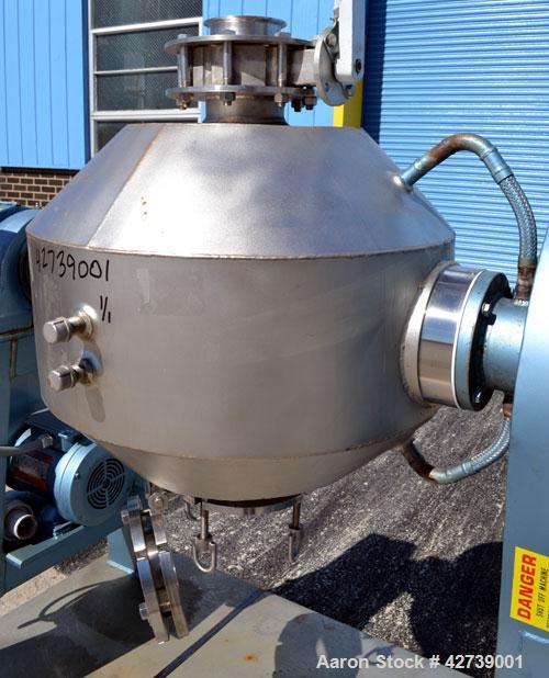 Used- Paul O. Abbe Rota-Cone Vacuum Dryer, Model RCVD18, Hastelloy C276. 1.28 Cubic feet working capacity (1.97 total). 180 ...