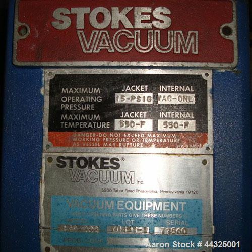 Used Stainless Steel Stokes Conical Vacuum Dryer, Model 159-202