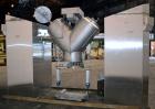 Used Patterson-Kelley Twin Shell Vacuum Tumble Dryer, 10 Cubic Feet, 316L Stainless Steel. Internal rated for full vacuum, 304 stainless steel jacket rated 30 psi at 250 degrees F. Maximum material d...