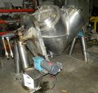 Used Patterson Kelley Twin Shell Vacuum Tumble Dryer, 10 cubic feet, 316 stainless steel. Internal not rated, 304 stainless steeljacket rated 30 psi at 250 deg F. Maximum material density 70 pounds p...
