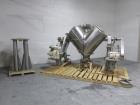 Used Patterson-Kelley Twin Shell Solids Processor, 20 Cubic Feet. Stainless steel construction, 65#/cu ft max density, rated full vacuum at 250 internal, jacketed for 30 psi at 250 f, apporximately 2...