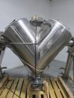 Used Patterson-Kelley Twin Shell Solids Processor, 20 Cubic Feet. Stainless steel construction, 65#/cu ft max density, rated full vacuum at 250 internal, jacketed for 30 psi at 250 f, apporximately 2...