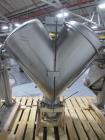 Used Patterson-Kelley Twin Shell Solids Processor, 20 Cubic Feet. Stainless steel construction, 65#/cu ft max density, rated full vacuum at 250 internal, jacketed for 30 psi at 250 f, apporximately 2...