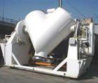 USED: 40 cu ft Patterson Kelley twin shell solids processor vacuumdryer, stainless steel construction, rated full vacuum internal,jacketed, high speed liquid feed bar with 15 hp motor, 5 hp variables...