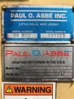 Used Paul O. Abbe Model RCD-36 Rota-Cone Vacuum Dryer