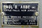 Used Paul O Abbe Rota-Cone Vacuum Dryer, Model RCD 18, Cubic Feet, 304 Stainles