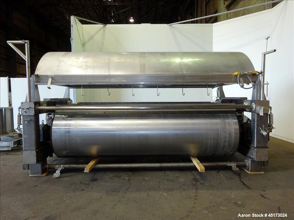 Used- GL&V Drum Dryer, Chrome Plate Carbon Steel.