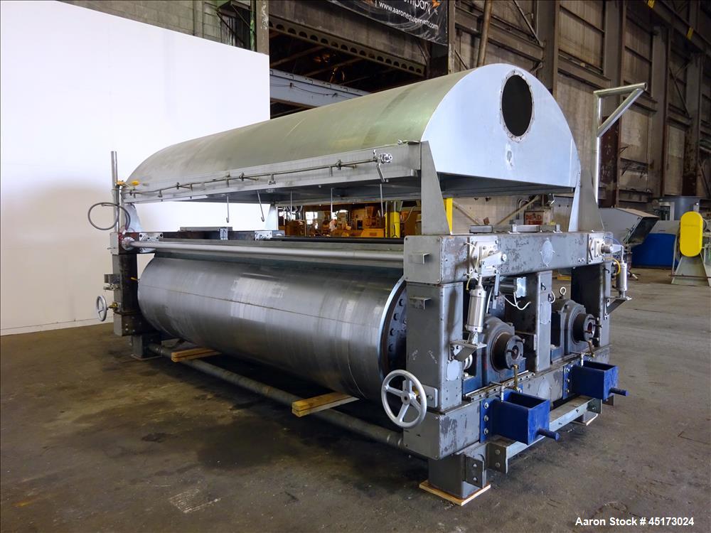 Used- GL&V Drum Dryer, Chrome Plate Carbon Steel.