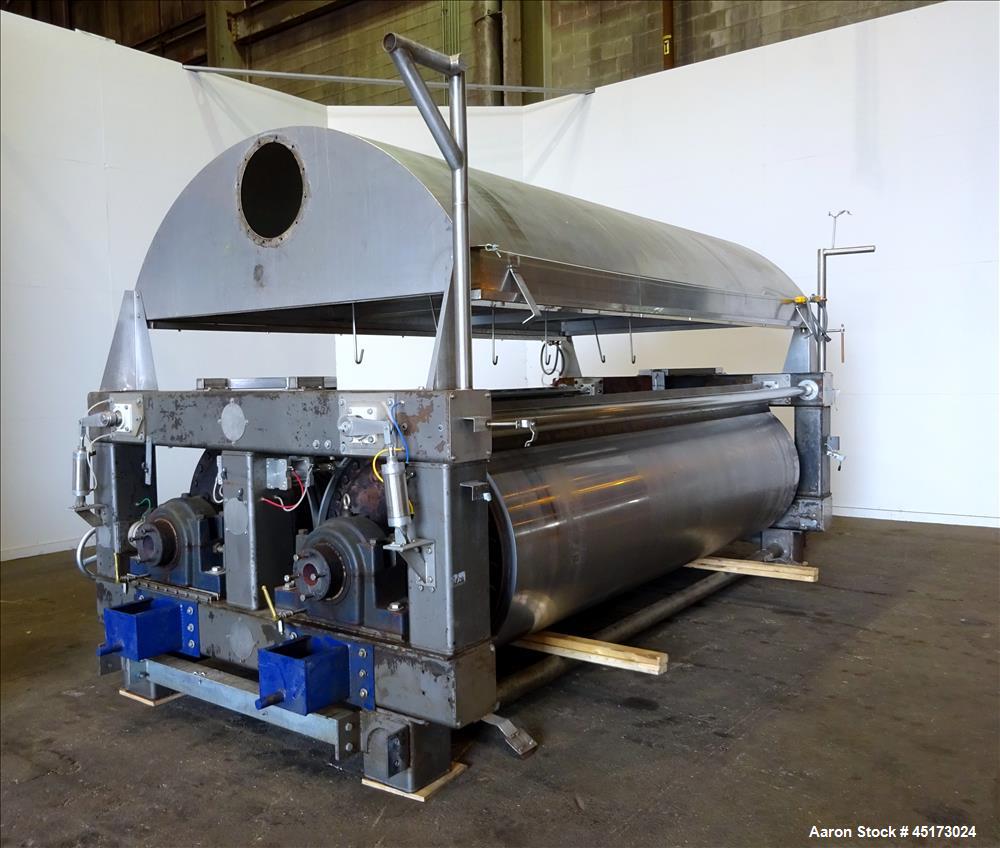 Used GL&V Drum Dryer, Chrome Plate Carbon Steel.
