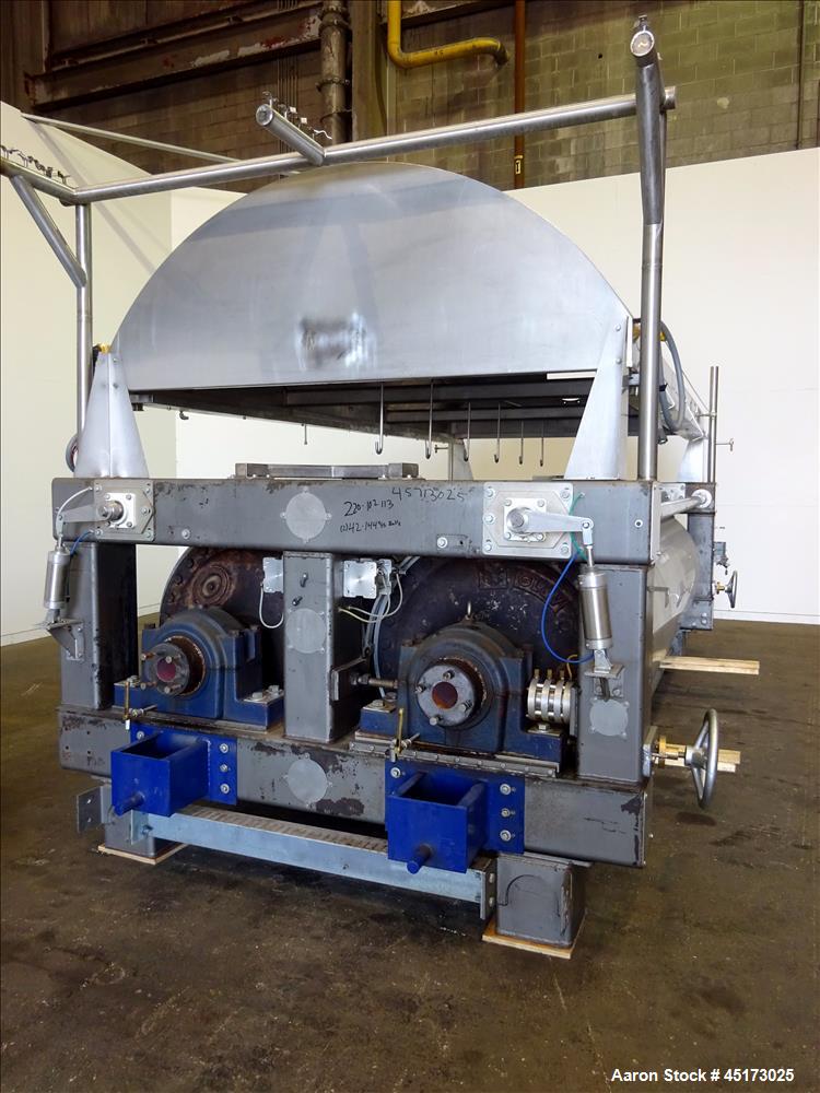 Used GL&V Drum Dryer, Model, Chrome Plate Carbon Steel.