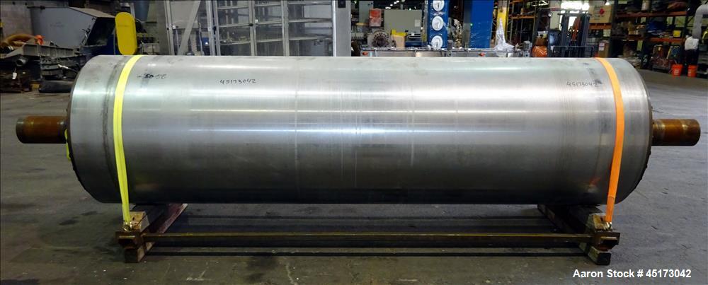 Used- GL&V Drum Dryer Chrome Rolls, Chrome Plated Carbon Steel.