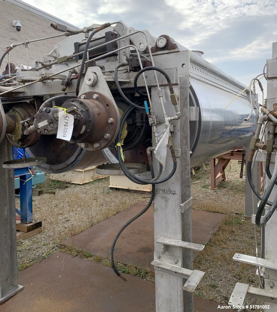 Used- Double Drum Dryer. (2) Approximate 42" diameter x 120" face chrome plated 